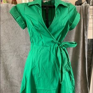 Just For Wraps Kelly Green wrap dress. Size large